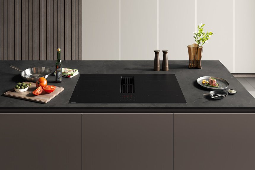 Adiós a la campana en la cocina. Esconderla no es suficiente para Samsung: la ha integrado en su nueva placa de inducción